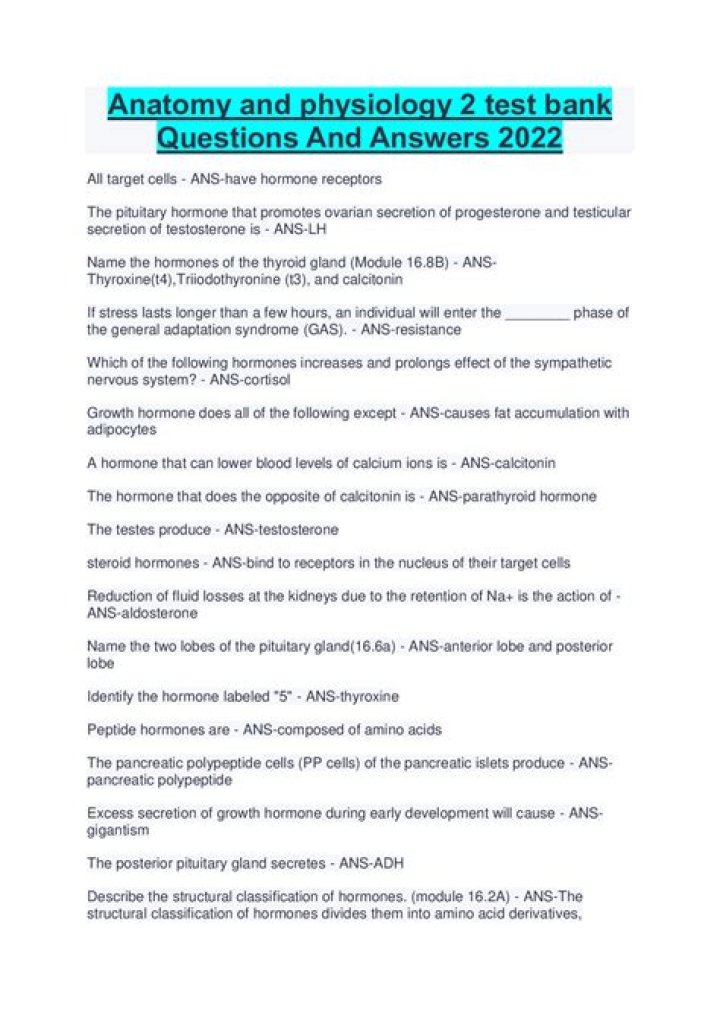 Complete Anatomy Question Bank with Answers PDF for Students