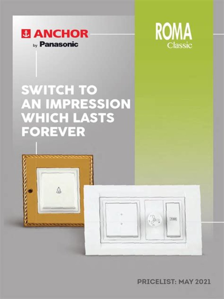 2021 Anchor Roma Switch Price List PDF – Affordable Electrical Switches for Rome
