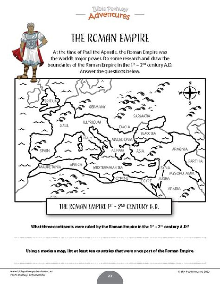Ancient Rome Map Worksheet PDF for History Students