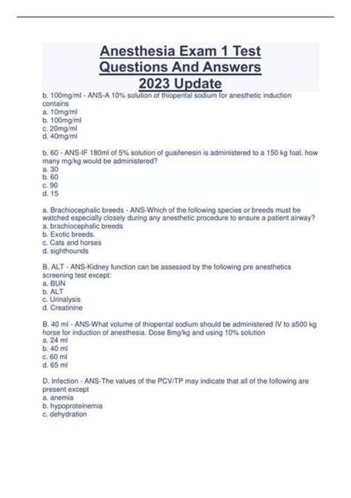 Anesthesia Technician Q&A PDF: Free Download with Key Questions