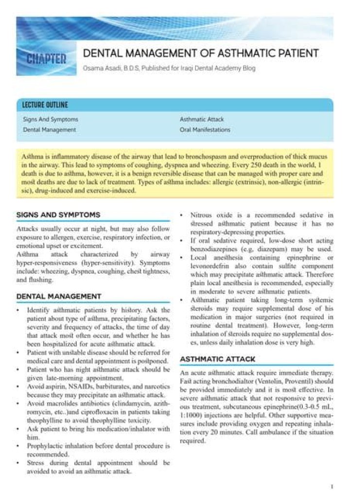 Anesthetic Management of Asthmatic Patients: Comprehensive PDF Guide