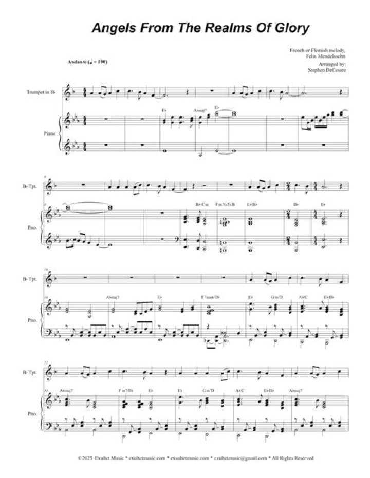 Download Angels from the Realms of Glory Piano Sheet Music PDF
