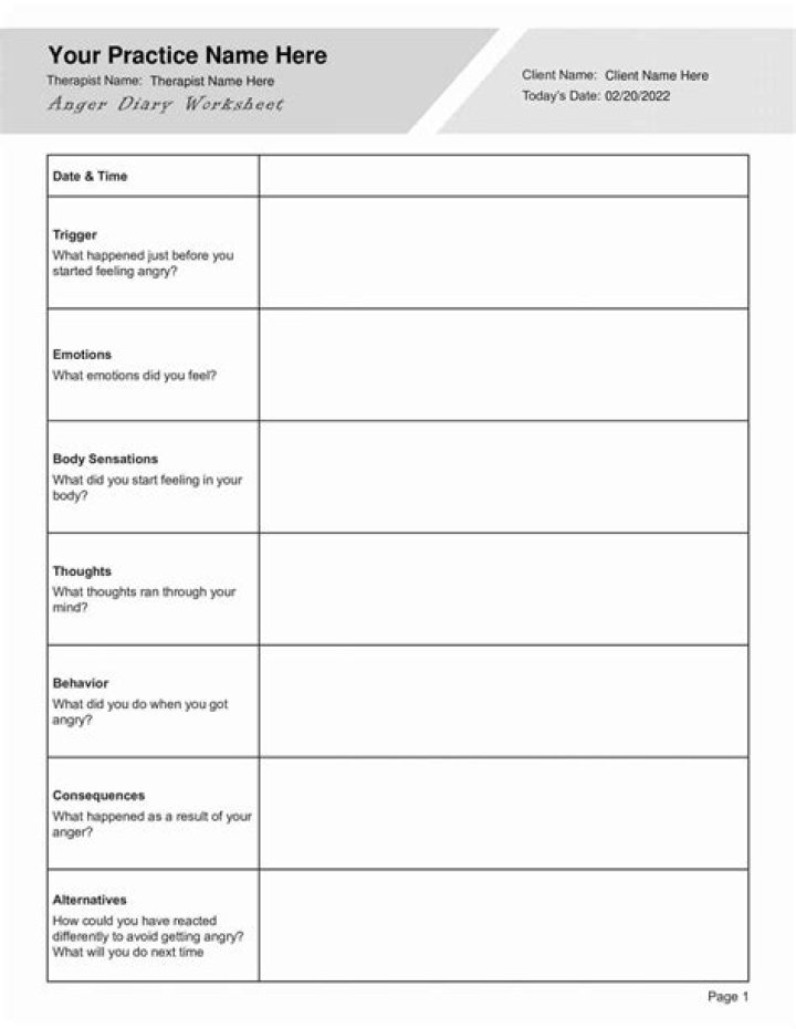 Anger Diary Worksheet PDF: Track & Manage Your Emotions