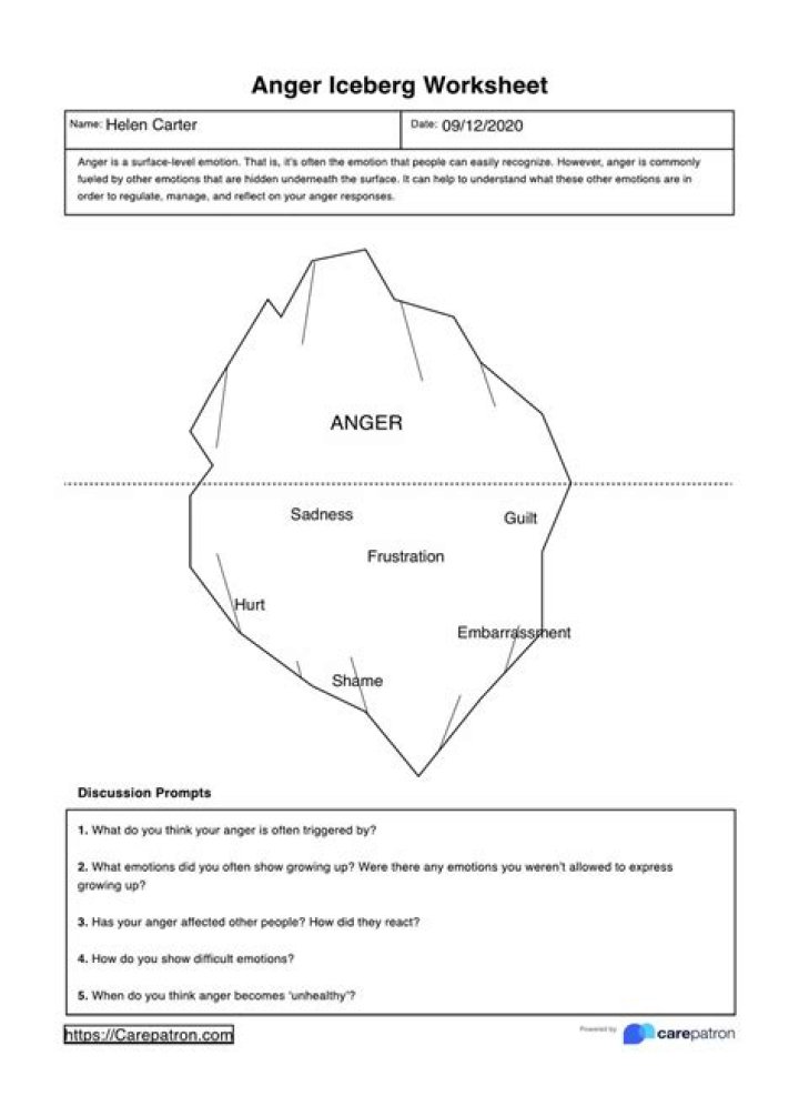 Anger Iceberg Worksheet PDF: Understand and Manage Deep-Seated Anger