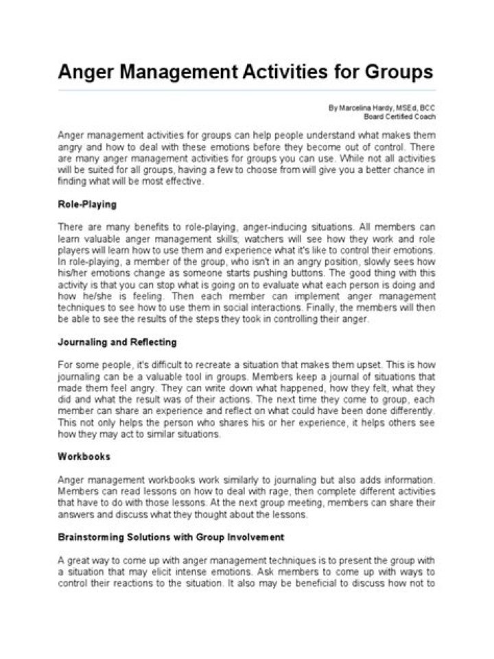 Anger Management Group Activities for Adults: PDF Guide with Effective Exercises