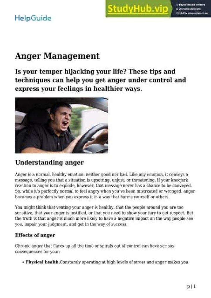 Anger Management Techniques PDF – Instant Download for Lasting Calm