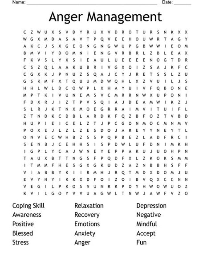 Anger Management Word Search PDF: Fun & Effective Activity