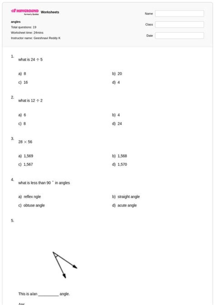 Master Angle Basics: Free Test PDF Download
