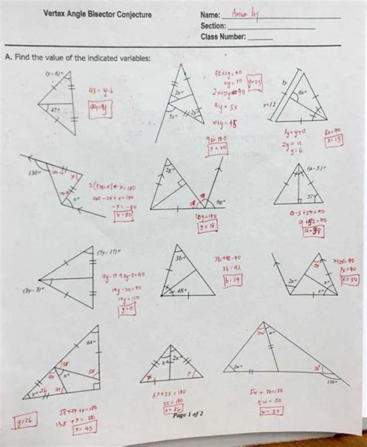 Free Angle Bisector Worksheet PDF with Answers – Download Now