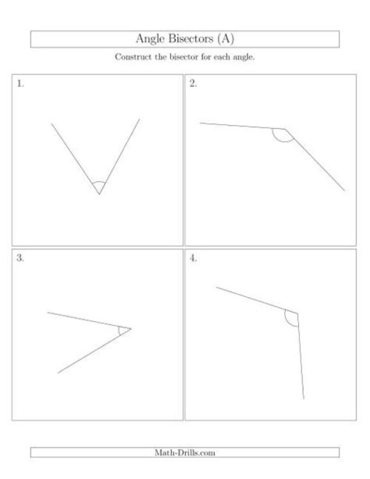Angle Bisector Worksheet PDF – Free Printable Worksheets for Geometry Practice