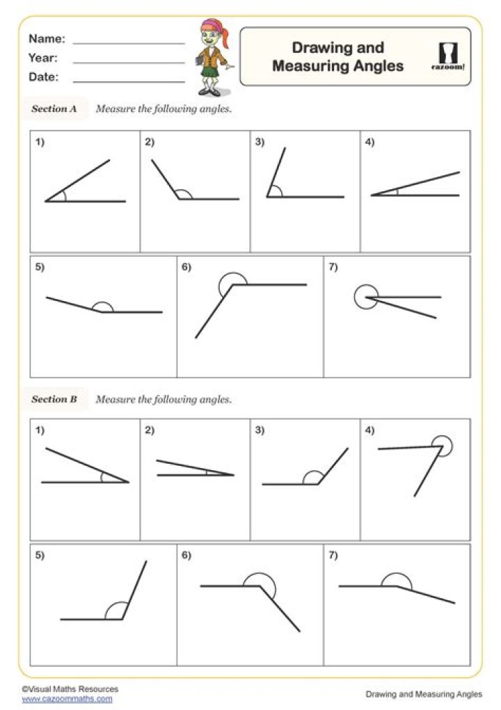 Angle Measure Worksheet PDF for Easy Geometry Practice