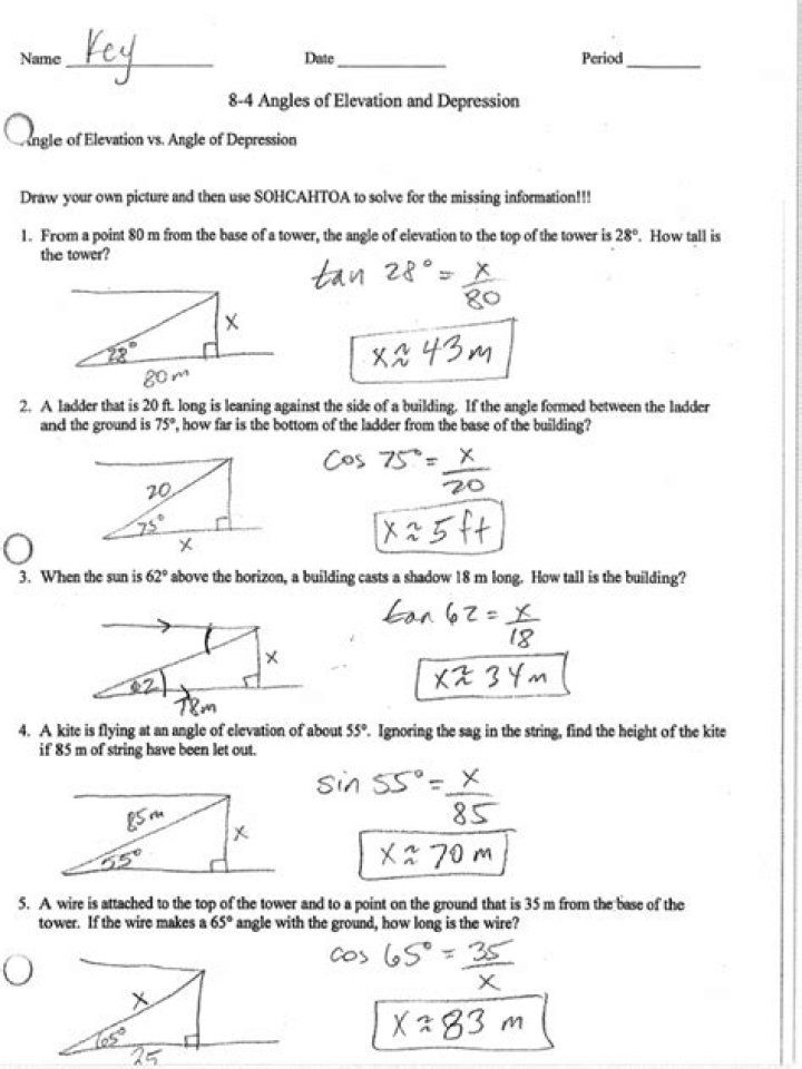 Angle of Depression Worksheet with Answers PDF – Practice Mental Health Assessments