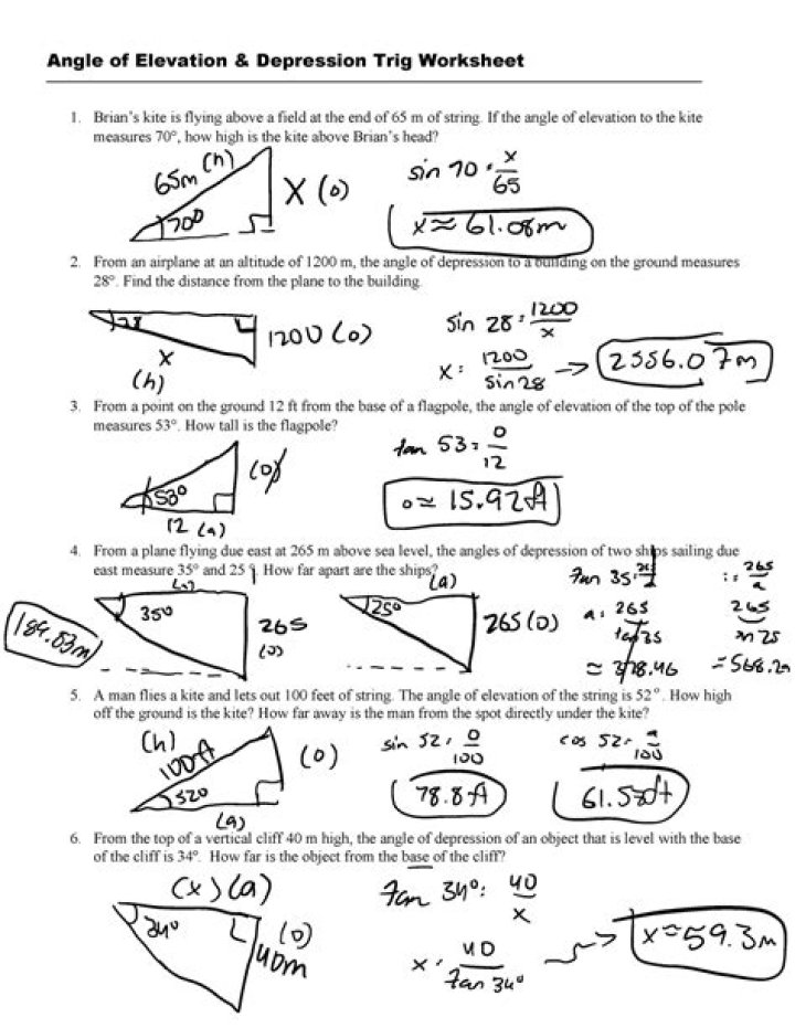 Angle of Elevation and Depression Questions and Answers PDF – Expert Guide