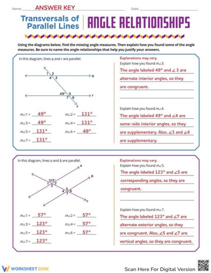 Angle Relationships Study Guide Answer Key PDF – Master Geometry Problems