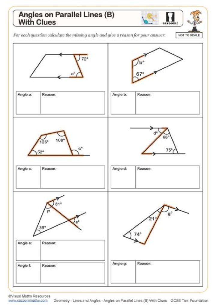 Free Angles and Parallel Lines Worksheet Answers PDF with Step-by-Step Solutions