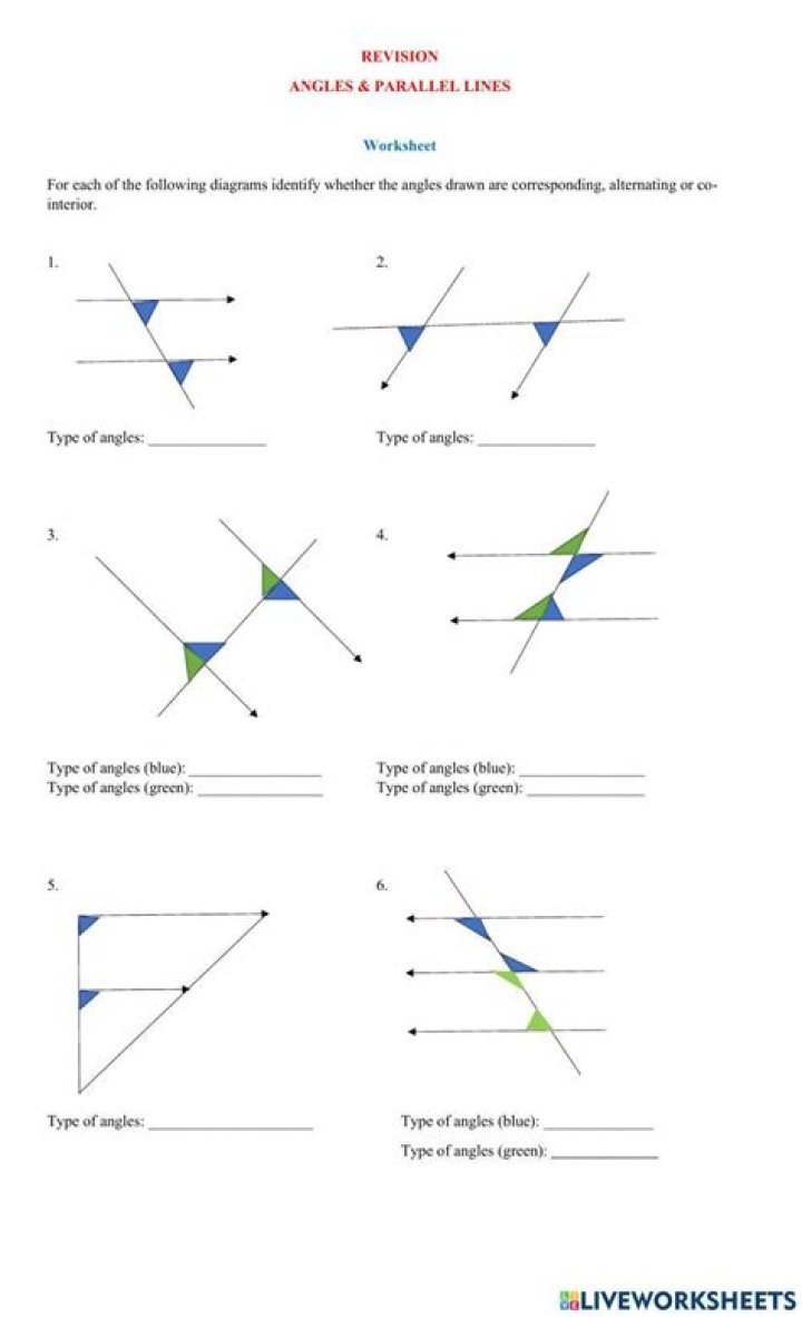 Free Angles on Parallel Lines Worksheet PDF – Practice Geometry Skills