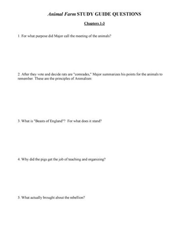 Animal Farm Questions and Answers PDF – Complete Guide