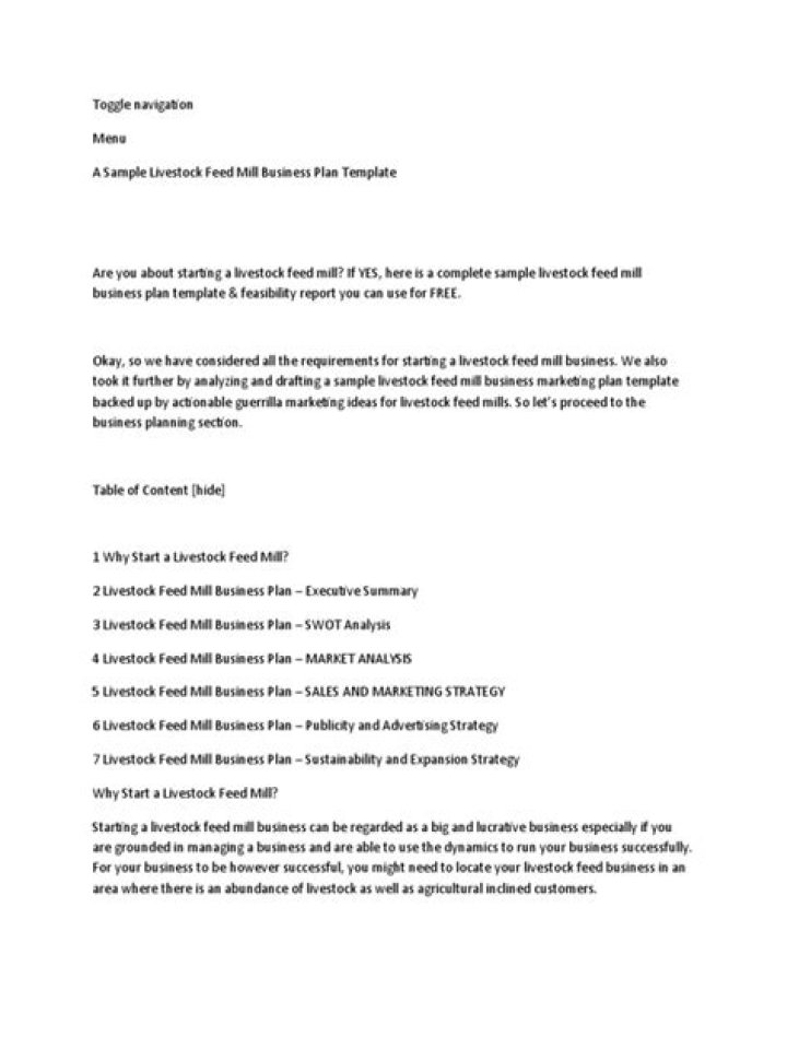 Animal Feed Business Plan PDF: Step-by-Step Guide & Template