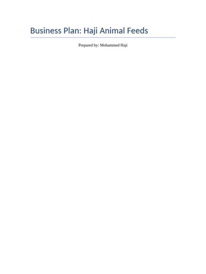 Animal Feeds Business Plan PDF – Full Guide & Template