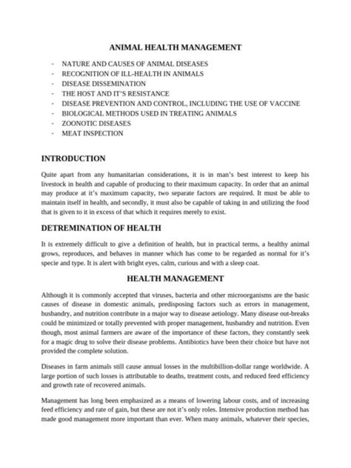 Comprehensive Animal Health Management PDF Guide