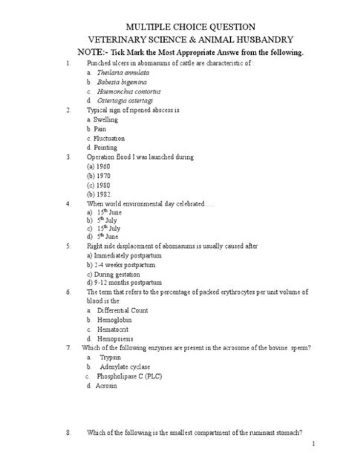 Animal Husbandry Questions and Answers PDF: Expert Solutions
