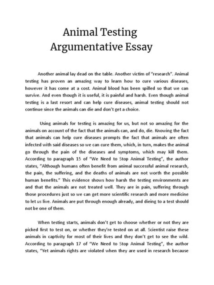 Animal Testing Argumentative Essay PDF: Weighing Ethics and Science