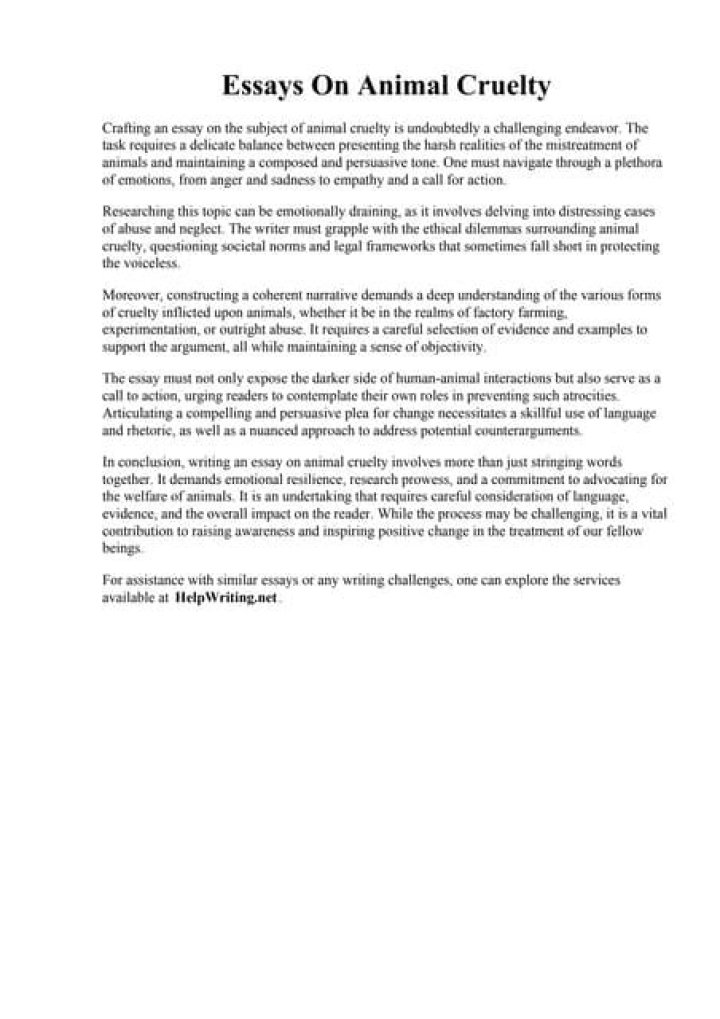 Animal Testing Cruelty: A Moral and Ethical Essay in PDF Format