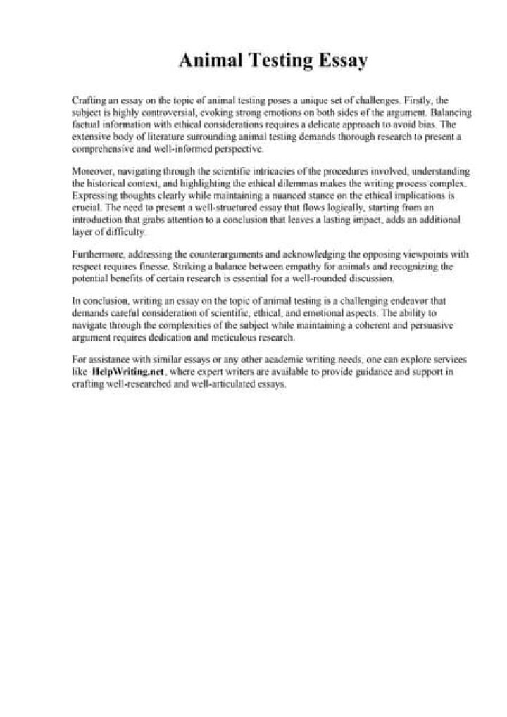 Animal Testing Essay PDF: Ethical Debates and Scientific Impact