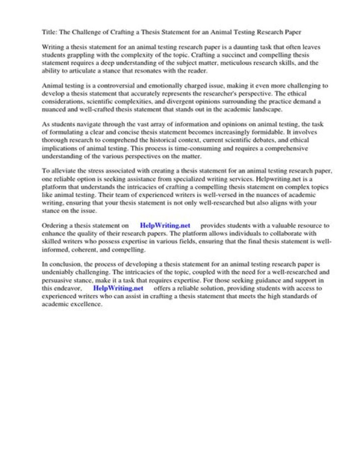 Animal Testing Research Paper PDF: Ethical Implications and Scientific Insights