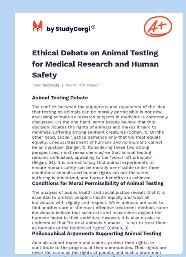 Animal Testing in the Animal Rights Debate: A Critical PDF Analysis