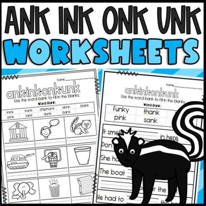 Free Ankle Ink Onk Unk Worksheets PDF – Download Instant Printable PDFs