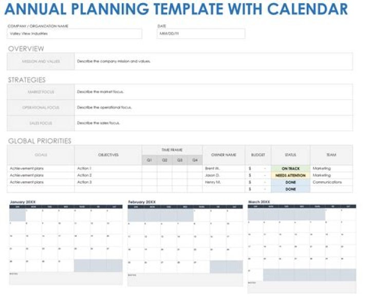 Download Free Annual Plan Sample PDF