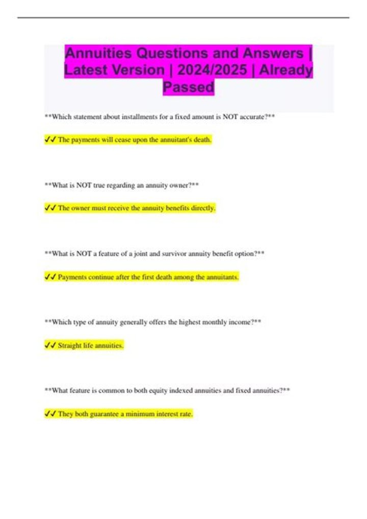 Annuities Questions and Answers: Expert PDF Guide
