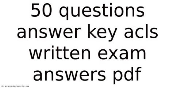 ACLS Written Exam Answer Key PDF – Free Download