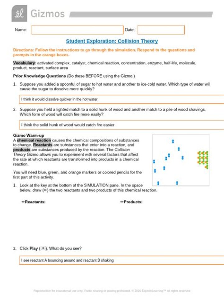 Collision Theory Gizmo Answers Key – Free PDF Download