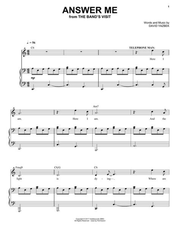 Download the Band’s Visit Sheet Music PDF Now