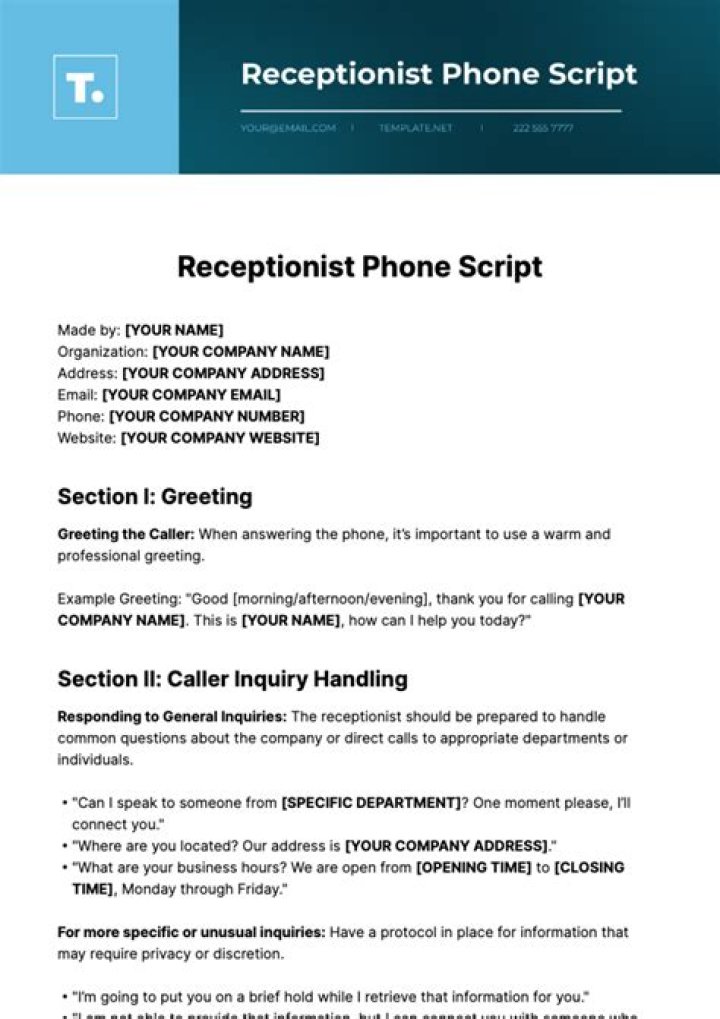 Answering Phone Calls Script PDF – Master Professional Responses