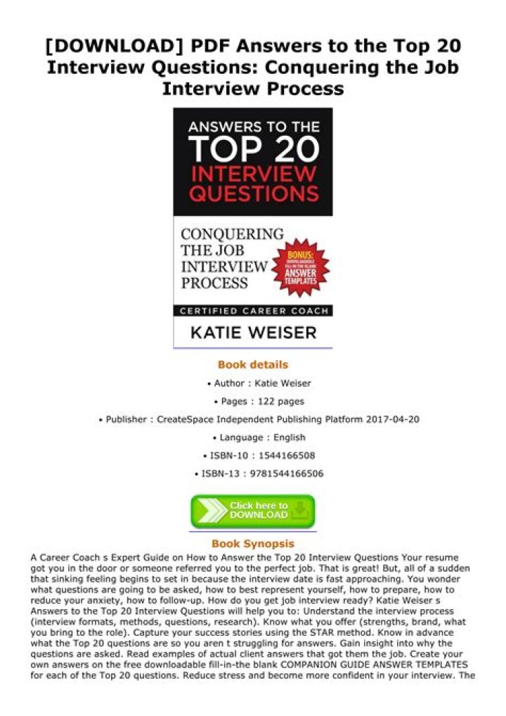 Answers to Tough Interview Questions PDF – Expert Guidance