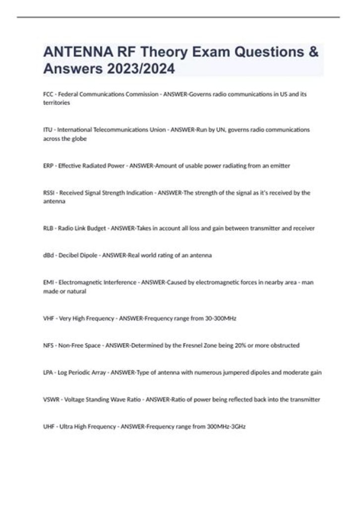 Antenna Theory Questions and Answers PDF: Expert Study Guide