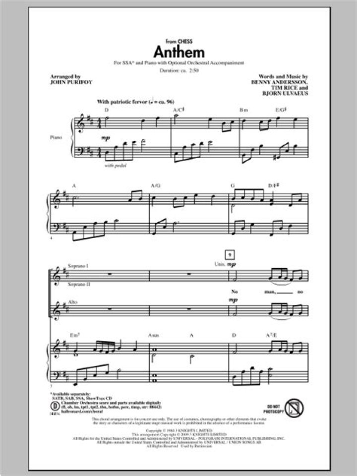 Anthem Chess Sheet Music PDF – Download Free Instant Play