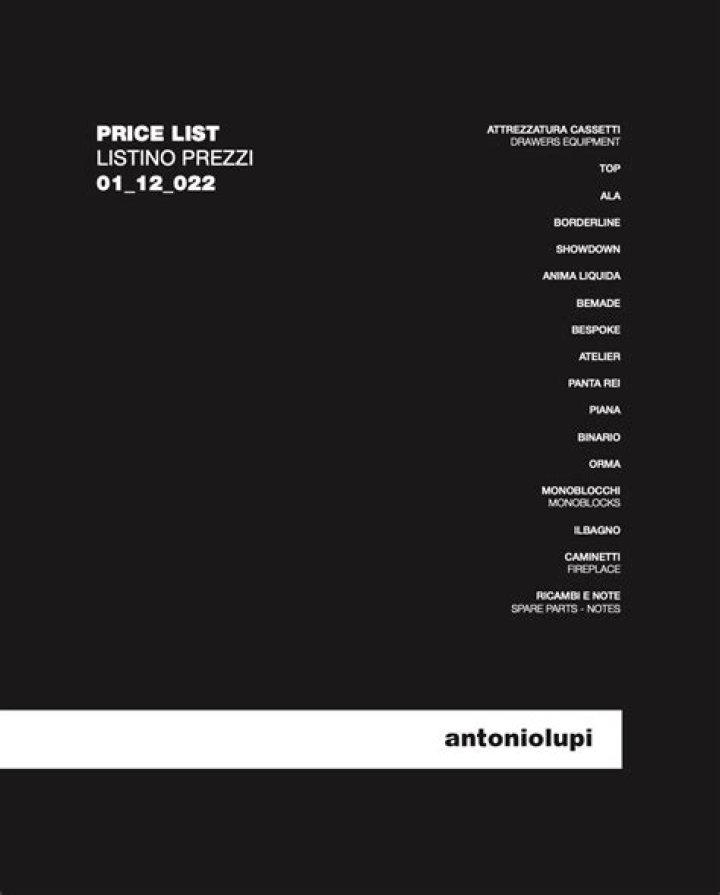 Antonio Lupi Price List PDF – Affordable Rates & Detailed Breakdown
