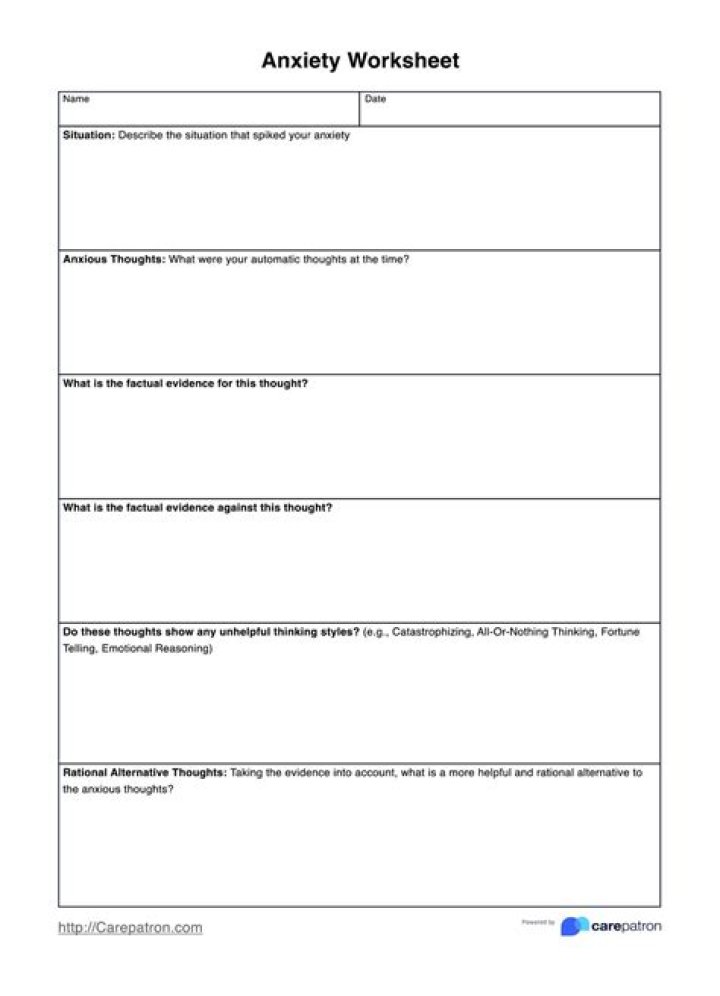 Free Anxiety Worksheets for Adults PDF – Instant Download