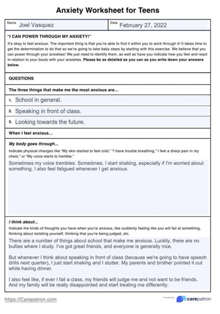 Anxiety Worksheets for Teens PDF – Free Downloadable Resources to Manage Stress