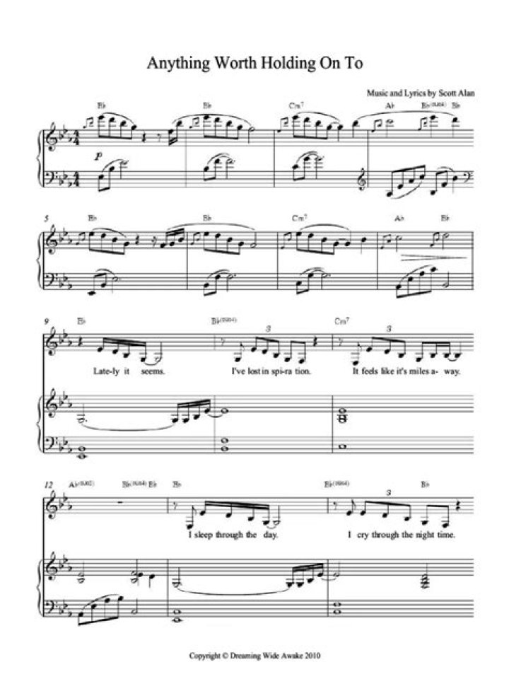 Anything Worth Holding On To: Essential Sheet Music PDFs for Musicians