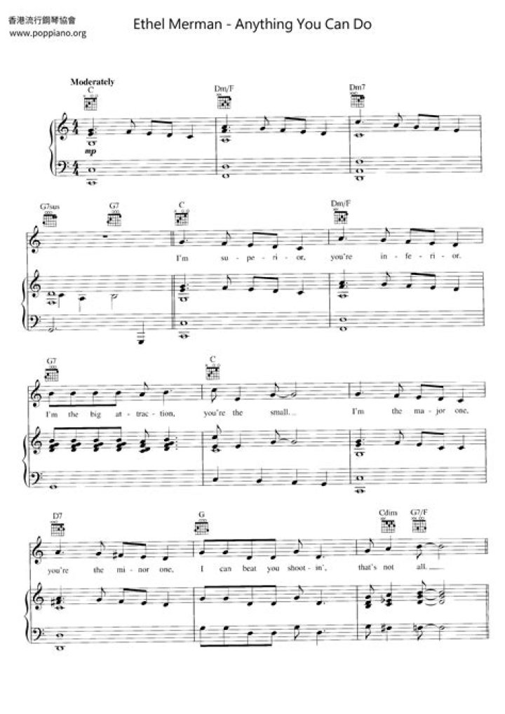 Free Sheet Music PDFs: Anything You Can Do – Download Now