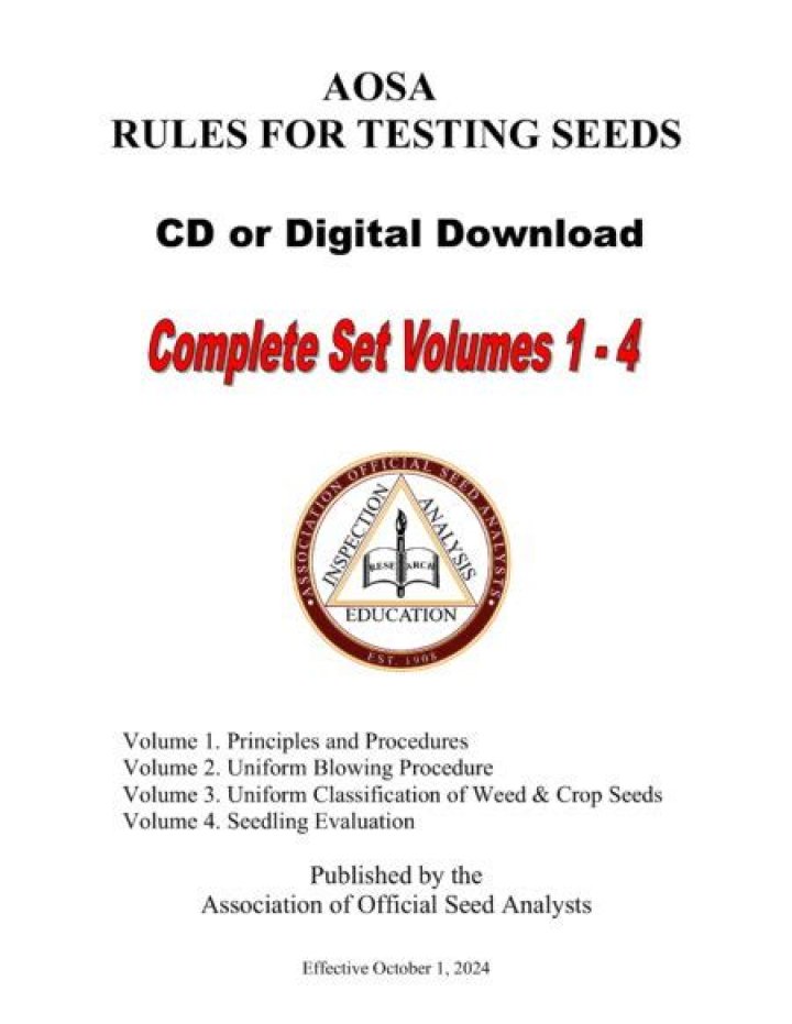 Aosa Rules for Testing Seeds PDF: Essential Testing Guidelines