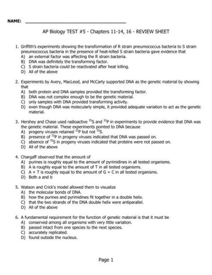 AP Biology Chapter 11 Test PDF: Full Practice Exam with Answers