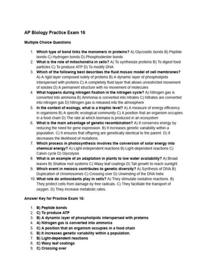AP Biology Chapter 14 Test PDF: Practice Questions & Answers