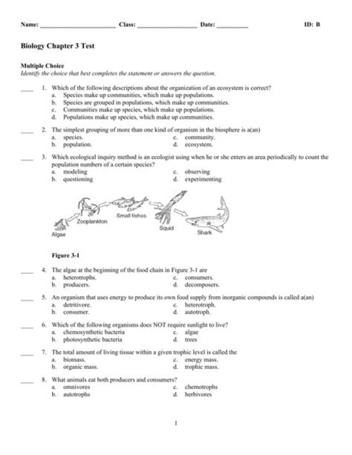 AP Biology Chapter 3 Test PDF: Practice Exam & Study Guide
