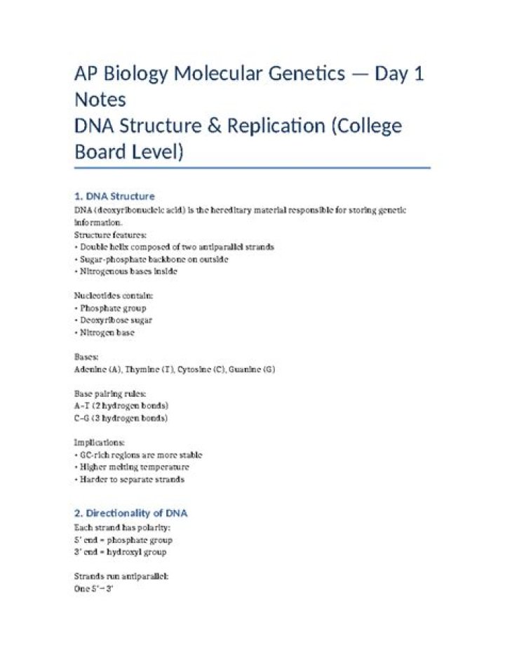 AP Biology Molecular Genetics Test PDF: Practice & Review Guide